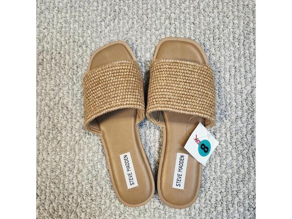 Steve Madden Daphnee Women's Slide Sandals with Woven Strap Size 8 MWT - Picture 4 of 9